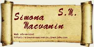 Simona Mačvanin vizit kartica